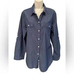 Old Navy dark blue long sleeve women's blouse size XL